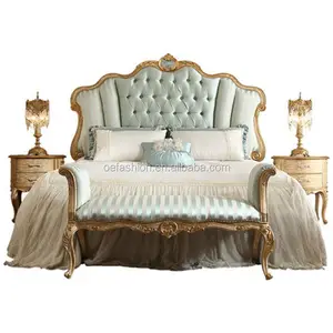 OE-FASHION современная Европейская кровать из цельной древесины в стиле французского рококо, резная мебель для спальни, королевская кровать большого размера