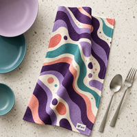 Chiffon de cuisine en microfibre gaufrée avec logo personnalisé, lavable en machine, séchage rapide, fournisseur en gros