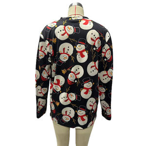 Custom Women Long Sleeve <strong>Tops</strong> Ladies Christmas Designs <strong>Xmas</strong> Printed <strong>Plus</strong> <strong>Size</strong> Crew Neck Women's Blouses - Product Image 2