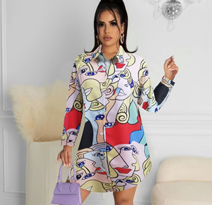 King Mcgreen Star Camisas <span class=keywords><strong>de</strong></span> moda Blusas Estampado elegante Suelto Largo Botón arriba Top <span class=keywords><strong>de</strong></span> manga larga Casual Vintage Camisas Blusa <span class=keywords><strong>de</strong></span> <span class=keywords><strong>vestir</strong></span> - Product Image 6