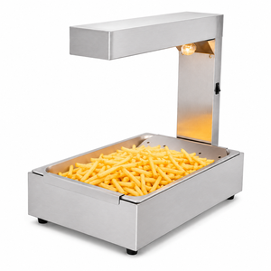 Commercial Countertop French Fry Warmer 1000W Electric Heat Lamp Food Holding Station Stainless Steel <b>Drain</b> Tray Restaurant - Product Image 1