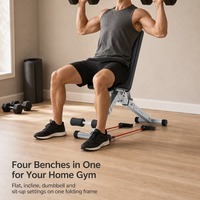 Banc de musculation réglable multifonctionnel pliable pour la maison, idéal pour les exercices avec haltères, les sit-ups et les bandes de résistance