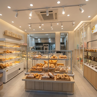 Vitrine de présentation en verre pour cafés, pâtisseries, boulangeries, et commerces de détail alimentaire