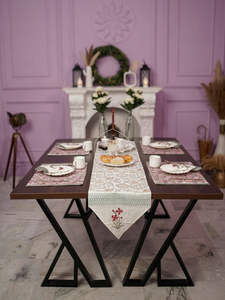 Napperons Dusk Radiance Style naturel imprimé floral décoration de la maison mariage Garden Party chemin de Table napperon - Product Image 3