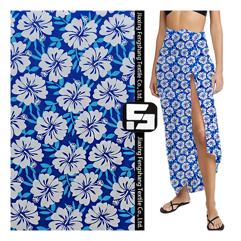 100% Polyester Microfiber Stof Perzik Huid Marimekko Twill Andere Stof Bloem Gedrukt Doek Leverancier Voor Strand Shorts Jurk