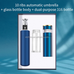Chimi <strong>Unique</strong> Product <strong>Ideas</strong> Double Wall Glass Vacuum Cup and Umbrella for Businessmen Officers New Year Valentine Christmas <strong>Gifts</strong> - Product Image 2