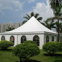 Tente Pagode de Luxe d'Extérieur avec Structure en Aluminium, Toit à Grande Hauteur, Crochets pour Lustre en Cristal, Étanche Toutes Saisons pour Grandes Événements