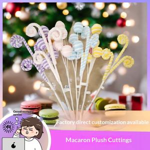 Flocked Christmas Twist Canes Candy Yarn Plush Tree Lollipops Macaron Sticks - Product Image 1
