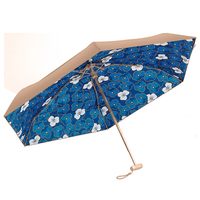 DD1308 Portable 6 fois léger sous auvent imprimé parapluies revêtement or soleil pluie Protection Anti-UV Parasol