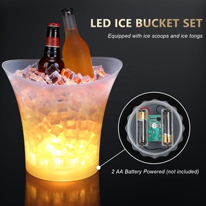 Cubo de hielo con luz LED que cambia de colores, bebida acrílica, champán, cerveza, Enfriador de vino, cubo para Bar, Club, hogar con Audio Bluetooth - Product Image 5