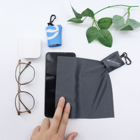 Nettoyeur de lentilles en microfibre ultra-douce avec fond refermable pour jumelles, lunettes de visée, lunettes, écrans, pochette à clipser et lavable