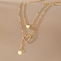 Collar de Moda con Diseño Nuevo, Corazón de Perlas y Cruz de Circonia Multicapa para Mujer, Joyería al por Mayor