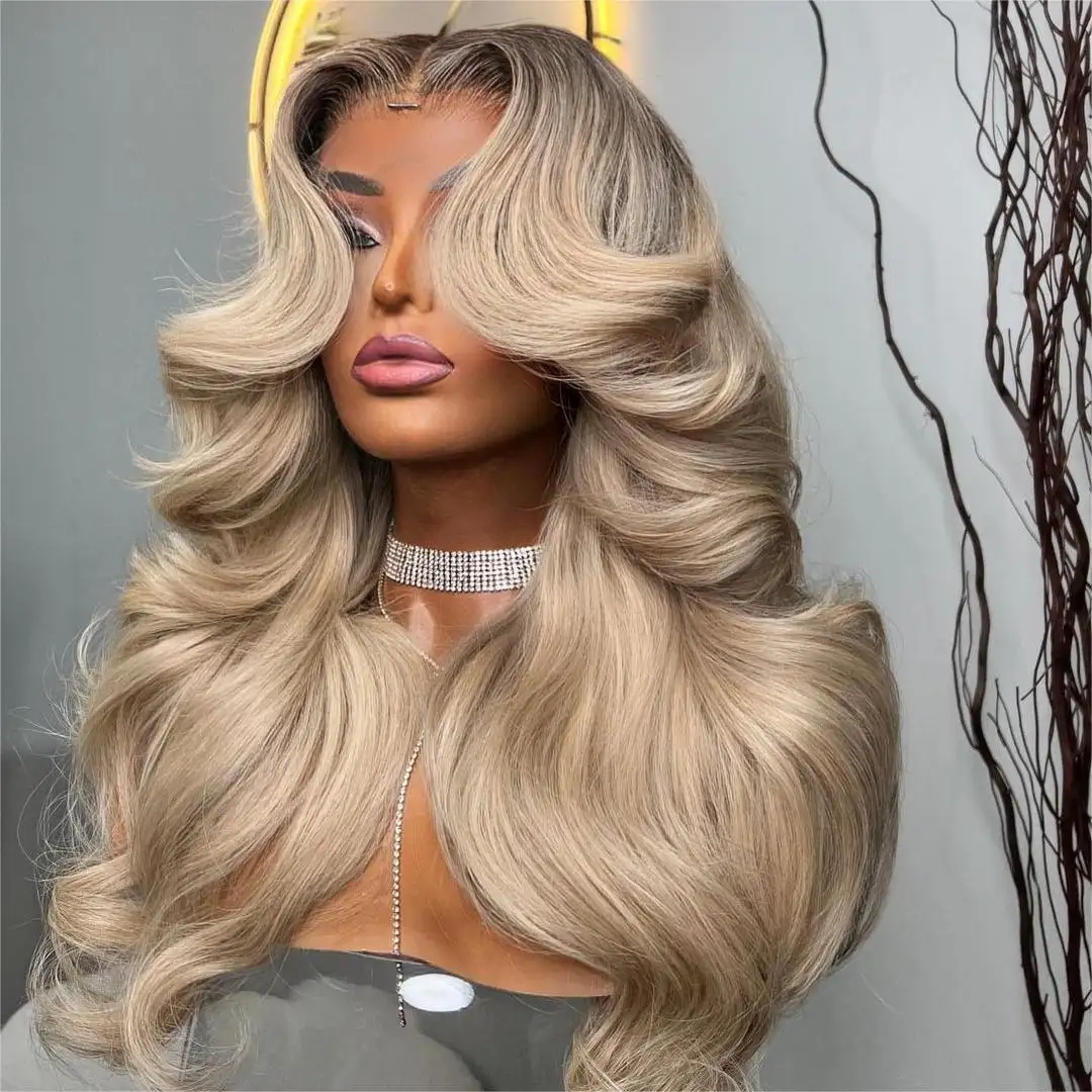 Zhensili Mũ mới HD 13*4 phía trước Tóc Giả cơ thể sóng 22 inch balayage màu nguyên HD ren gueless tóc giả tóc con người tự nhiên chân tóc