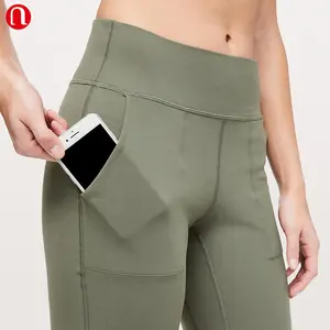 Luluyun-pantalones de chándal de tacto suave para mujer, pantalón de Jogging recortado personalizado, con bolsillos y cordón ajustable