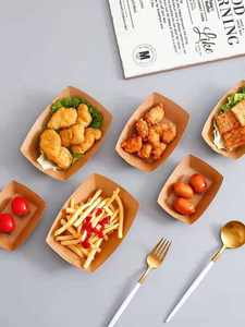 Caja de embalaje de alimentos de papel Kraft, bandeja con forma de barco para restaurante, venta directa de fábrica - Product Image 6