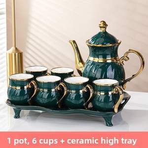 Ensemble de vaisselle nordique en céramique, plateau élégant et de grande valeur, théière créative peinte à l'or pour usage domestique, vente en gros du fabricant - Product Image 6