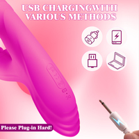Weiblicher Einziehbarer Heiz-Vibrator mit 5 Geschwindigkeiten, Teleskop-Dildo und Zungenleckfunktion, Latexfrei