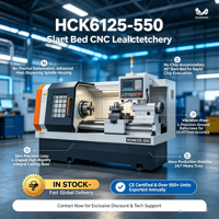 Tour-fraiseuse CNC à banc incliné horizontal robuste HCK6125-550 pour l'usinage d'arbres et de brides
