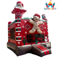 Château gonflable de Noël en PVC en gros avec motif Bonhomme en pain d'épices pour fêtes de Noël et événements festifs