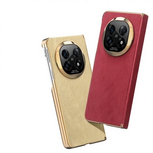Funda para Teléfono Mate X7 <span class=keywords><strong>OPPO</strong></span> <span class=keywords><strong>Find</strong></span> N6, Magnética, Plegable, con Marco Dorado de Doble Eje, Diseño Liso de Cuero PU - Product Image 1