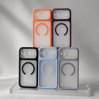 Coque de téléphone 2-en-1 en TPU mat transparent avec protection d'objectif et chargement magnétique sans fil pour iPhone 17 Pro Max