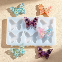 Nouveau moule en silicone YS à six cavités en forme de papillon pour pendentifs, porte-clés, boucles d'oreilles, pendentifs de sac et décorations DIY