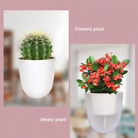 Pot de fleurs auto-arrosant mural, panier de plantation en plastique pour coin mural, pot à absorption automatique d'eau pour terreau ou hydroponie