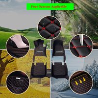 Tapis de sol de voiture personnalisés en cuir PVC imperméable antidérapant 5D pour Toyota/Honda/BMW