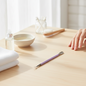 Empujador de Cutículas Profesional Doble de Acero Inoxidable Duradero, Herramienta para Manicura y Pedicura, Serie K Beauty, Cuidado de Uñas - Product Image 3