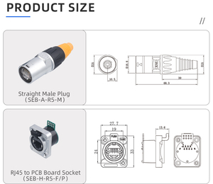 Connettore Ethernet RJ45 Pass-Through Cat6 Cat5e con Contatti in Lega di Rame Placcati Oro Impermeabili IP67 - Product Image 5