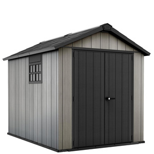 Caseta de Jardín Keter Oakland 229x287x242H cm, Gris con Efecto Madera Cepillada, Almacenamiento Duotech - Product Image 1
