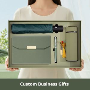 Ensemble de luxe 5-en-1 personnalisé avec logo : carnet, stylo, bouteille d'eau, clé USB et parapluie – Idéal pour la formation des employés et les cadeaux d'entreprise - Product Image 3