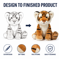 Peluche Tigre Personnalisée Directement de l'Usine à Partir de Vos Créations – Poupée en Peluche OEM/ODM pour Marques IP Originales