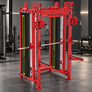 Machine Smith avec rack de <span class=keywords><strong>musculation</strong></span> et <span class=keywords><strong>poulie</strong></span> double réglable, pile de poids de 160 kg, équipement d'entraînement de force commercial - Product Image 1