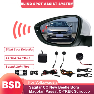 Système de détection d'angle mort avec alarme lumineuse BSD BSM BSA pour Volkswagen Sagitar <span class=keywords><strong>CC</strong></span> New Beetle Bora Magotan Passat C-TREK Scirocco - Product Image 1
