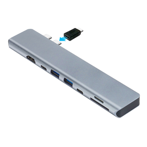 8 puertos <span class=keywords><strong>Hub</strong></span> USB con PD Dual HDMI tipo C de transmisión de datos Adaptador tipo-c <span class=keywords><strong>para</strong></span> <span class=keywords><strong>Macbook</strong></span> <span class=keywords><strong>Pro</strong></span>/Aire - Product Image 2