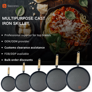 Sartén de Hierro Fundido Precurado de 3.5 a 12 Pulgadas con Mango de Madera, para Usar en la Estufa, Parrilla o Fogata - Product Image 5