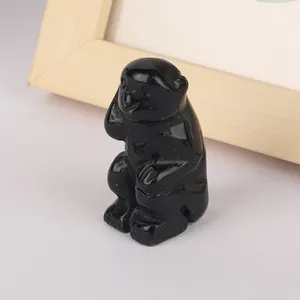 Manufacturer Supply hot sale High Standard Quartz Carved Handmade Animal Monkey Figurine Crystal Stone