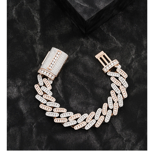 Opulent Diamond 14mm Cuban Link <b>Bracelet</b> Gold Plated Iced Unisex Wedding 9 Inch 14K Gold Lab Jewelry Certified - Product Image 1