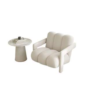 Fauteuil de salon design style nordique en velours vert, rembourré en mousse, confortable pour salon, chambre et balcon - Product Image 5