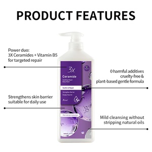Gel de Ducha Nutritivo con Ceramidas para Fortalecer la Barrera Cutánea, Hidratante y Calmante para Piel Sensible, con Logotipo Personalizado - Product Image 4