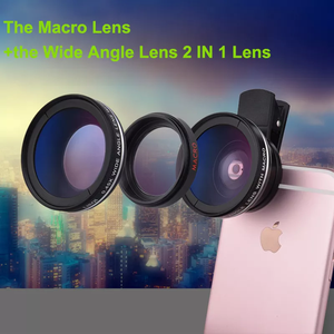 Kit de Lentes para Teléfono Móvil 2 en 1, Lente Macro 4K HD Super 15X para Smartphone, Lente Gran Angular Anti-Distorsión 0.45X 0.6X - Product Image 6