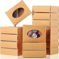 Cajas de Regalo Personalizadas con Logotipo Ovalado Multiusos, de Cartón Corrugado Reciclado, con Ventana, Laminado Mate, Grabado en Relieve, para Jabón