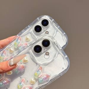 Clear Wave Epoxy Phone Case para iPhone 16 <span class=keywords><strong>Pro</strong></span> <span class=keywords><strong>Max</strong></span> 15 14 13 12 Cute Girls Funda para <span class=keywords><strong>Huawei</strong></span> <span class=keywords><strong>P60</strong></span> 70 Mate 60 70 <span class=keywords><strong>Pro</strong></span> Butterfly Cases - Product Image 4