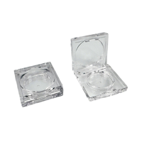 Direct usine, Boîtier cosmétique vide DIY portable, carré de 285 mm, entièrement transparent, à grille ronde, pour échantillons de fard à joues, fard à paupières et illuminateur