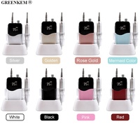 Nouveau 45W 2 en 1 Hybrid 35000RPM Portable Desktop Nail Drill Machine Rechargeable Portable Pink Electric Nail Drill