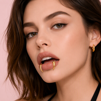 Anneaux de lèvre fantaisie gothiques pour Halloween, en acier inoxydable, lisses, en forme de croissant de lune, clips de lèvre non-percants