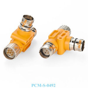 Fuente de alimentación <span class=keywords><strong>M23</strong></span> Divisor en T de 6 pines Macho a hembra Conector T circular de 3 vías Distribuidor Automatización Servo Motor Motion Profibus - Product Image 1