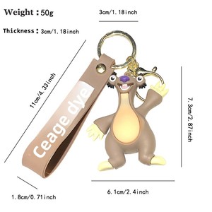 Porte-clés en plastique souple animaux <span class=keywords><strong>de</strong></span> dessin animé <span class=keywords><strong>de</strong></span> l'ère glaciaire pour sac à dos et sac unisexe, décoration à suspendre - Product Image 4