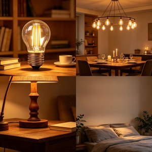 G45 <b>Edison</b> Filament Bulb E26 AC110V Manual Button Residential SMD Transparent Plastic Lampshade Color Rendering Index Constant - Product Image 5